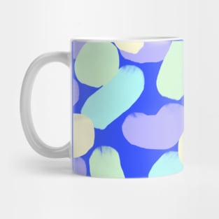 80’s/90’s Style Dots and Dashes Jelly Bean Abstract Pattern on a Vibrant Dark Blue Backdrop, made by EndlessEmporium Mug